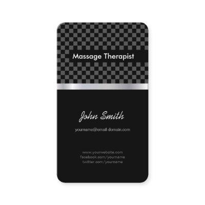 Massage Therapist - Elegant Black Checkered