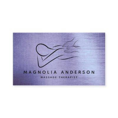 Massage Therapist Purple Foil Brushed Metal