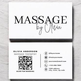 Massage Therapist QR Code Black White