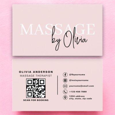 Massage Therapist QR Code Blush Pink