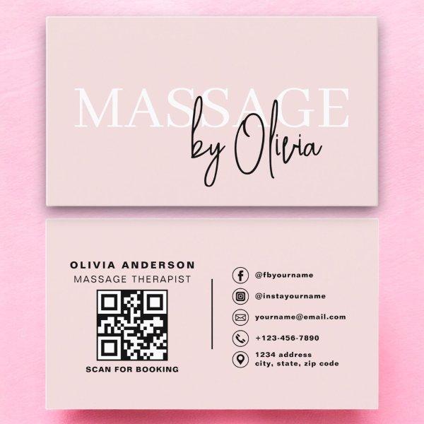 Massage Therapist QR Code Blush Pink