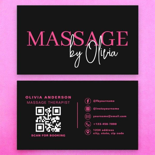 Massage Therapist QR Code Hot Pink