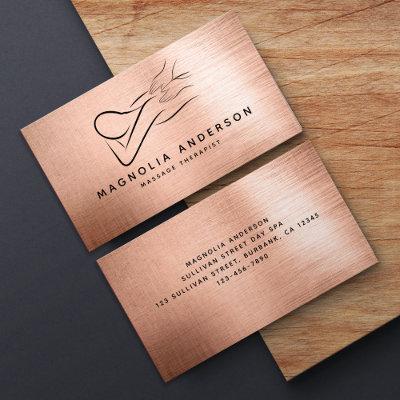 Massage Therapist Rose Gold Foil Brushed Metal