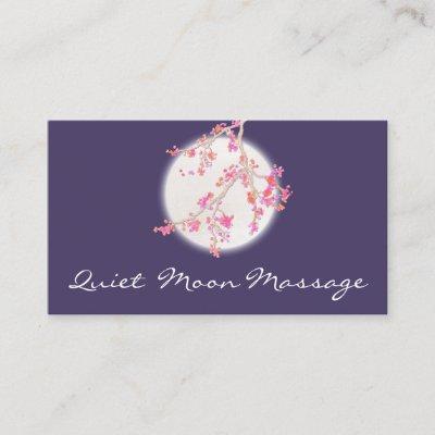 Massage Therapist Spa Pink Cherry Blossom and Moon