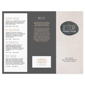 Massage Therapist  Zen Stone Tri-Fold Brochure