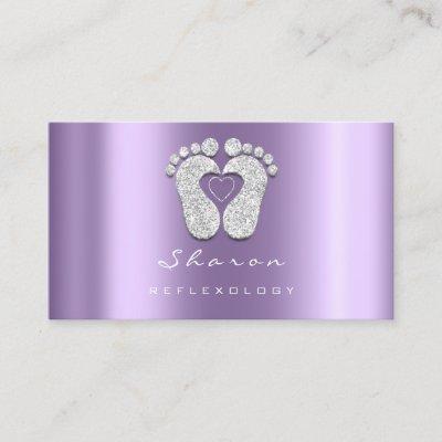 Massage Therapy Reflexology Purple  Glitter Feet