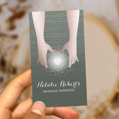 Massage Therapy Reiki Energy Healing Hands Green
