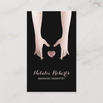 Massage Therapy Rose Gold Healing Hands & Heart