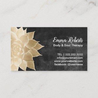 Massage Therapy Spa Gold Floral Rustic Chalkboard
