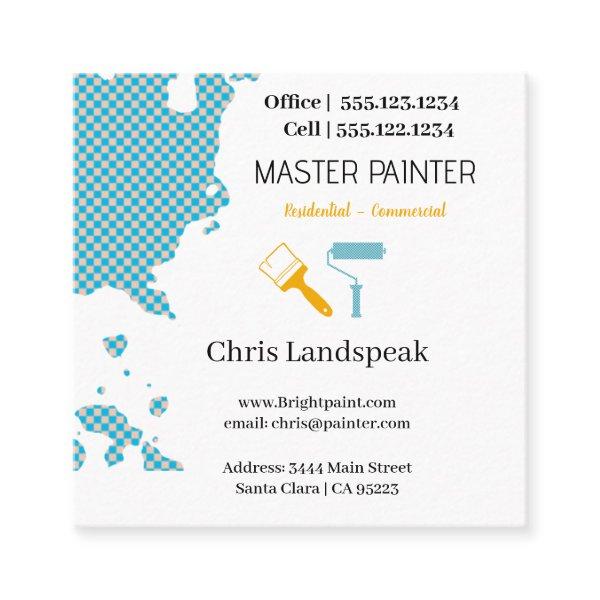 Masterpainter & Light Blue Checkerboard pattern Square