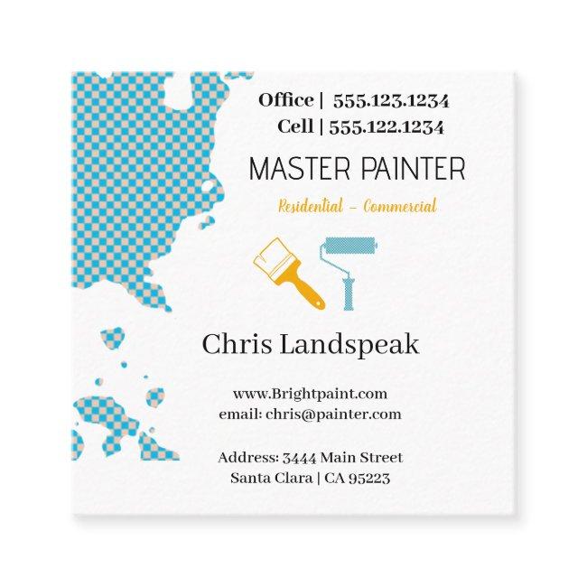 Masterpainter & Light Blue Checkerboard pattern Square