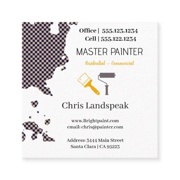 Masterpainter & Navy Blue Checkerboard pattern Square