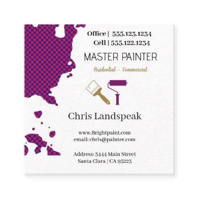 Masterpainter & Red Gold Checkerboard pattern Square
