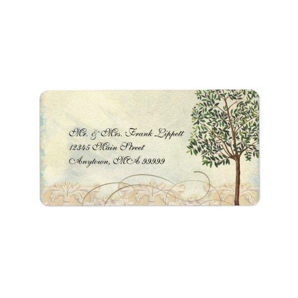 Matching Mailing Labels, Tuscan Olive Tree Swirl Label
