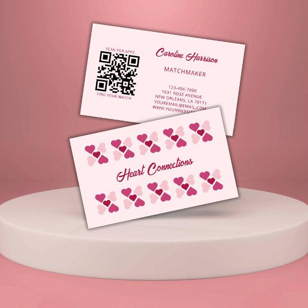 Matchmaker Dating Service Red Pink Hearts QR Code