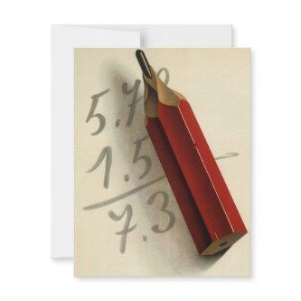 Math Equation with Red Pencil, Vintage Business