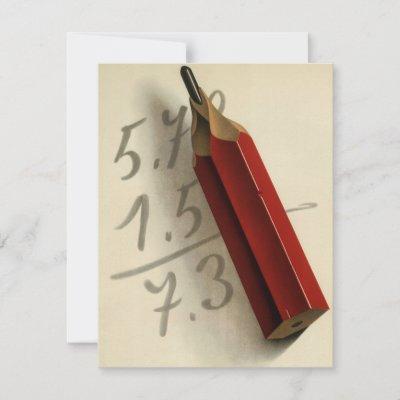 Math Equation with Red Pencil, Vintage Business