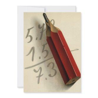 Math Equation with Red Pencil, Vintage Business