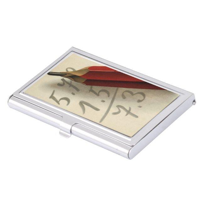 Math Equation with Red Pencil, Vintage Business Case