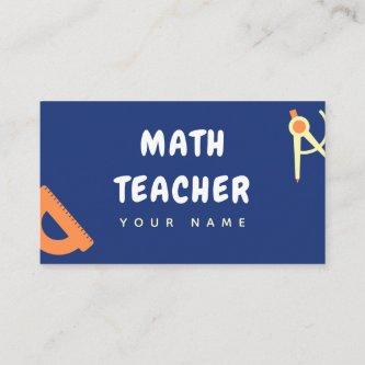Math Teacher Home Tutor Ruler Calculator Blue