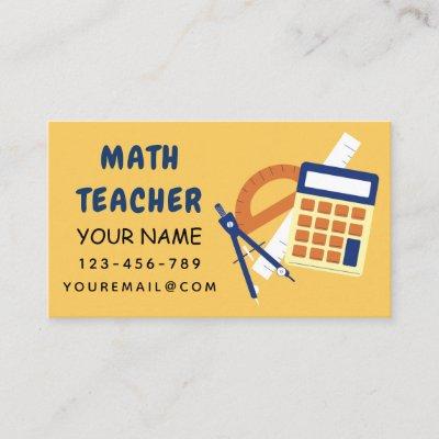 Math Teacher Home Tutor Ruler Calculator Orange