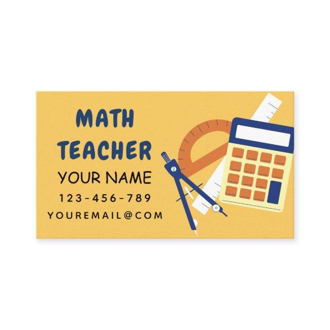 Math Teacher Home Tutor Ruler Calculator Orange