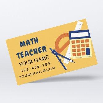 Math Teacher Home Tutor Ruler Calculator Orange