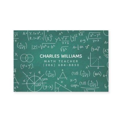 Math Teacher School Chalkboard Calling Card