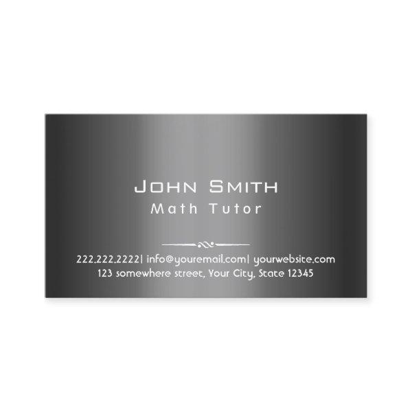 Math Tutor Classy Dark Grey Metal