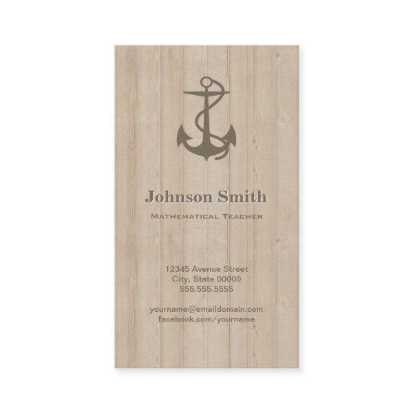 Mathematical Teacher - Nautical Anchor Wood