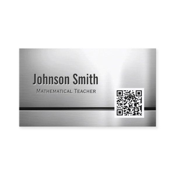 Mathematical Teacher - Stainless Steel QR Code