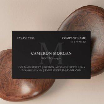 Matte Black Gray Monogrammed Professional