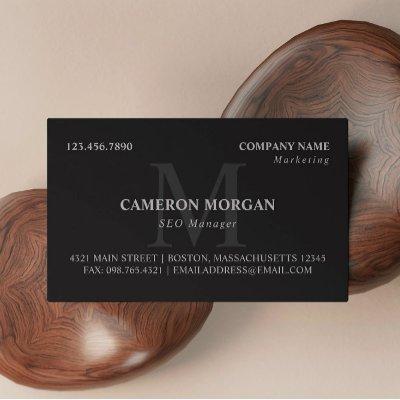 Matte Black Gray Monogrammed Professional