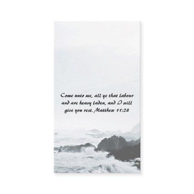 Matthew 11:28 Ocean Red Sunset QR code
