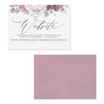 Mauve Floral Wedding Website Card