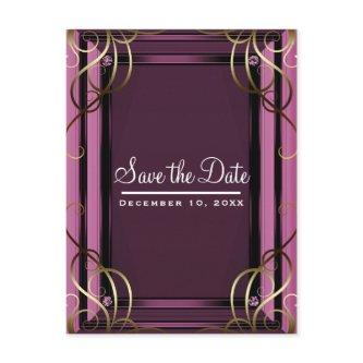 Mauve Gold Elegant Company Corporate Save the Date Announcement Postcard