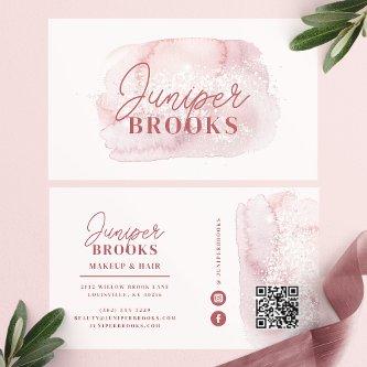 Mauve Pink Social Media QR Code Glitter