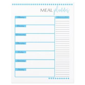 Meal Planner Lined Stationery Paper | Baby Blue