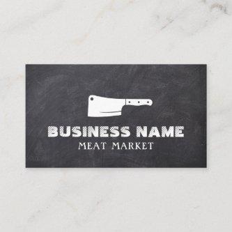 Meat Market Butcher Meat Cleaver Rustic Chalkboard