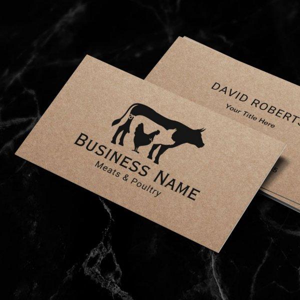 Meats & Poultry Market Chicken Pig Cow Butcher Bus