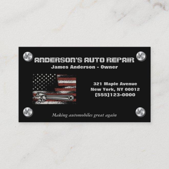 Mechanic Auto Repair American Flag Tool