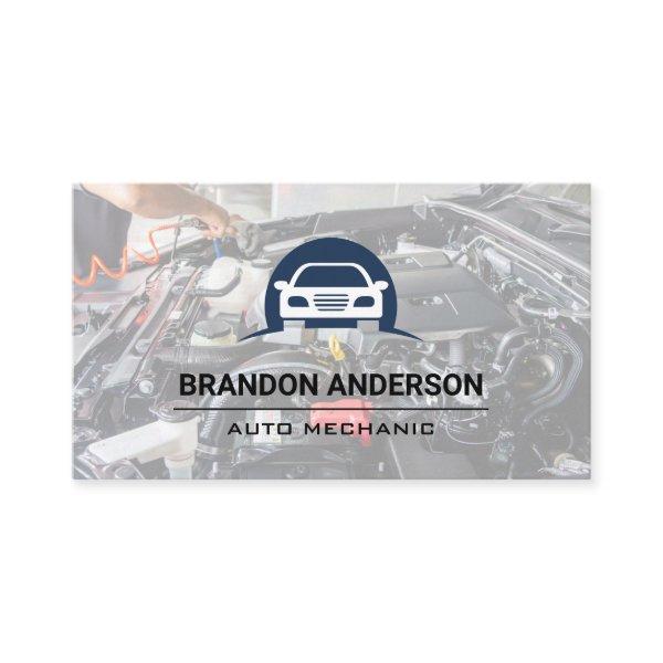 Mechanic Working on Engine | Car Logo