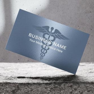 Medical Caduceus Symbol Elegant Dusty Blue
