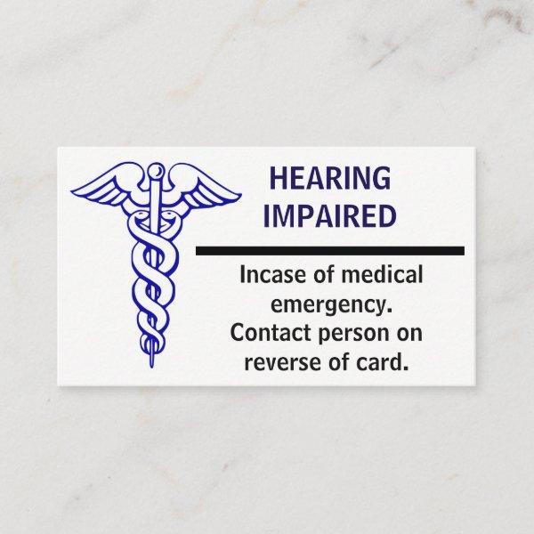 Medical Emergency Card.