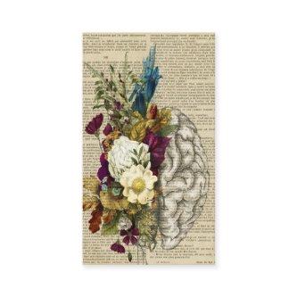 medical floral brain anatomy poster