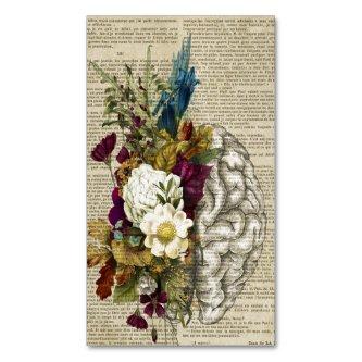 medical floral brain anatomy poster  magnet