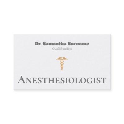 Medical gold caduceus gray white anesthesiologist