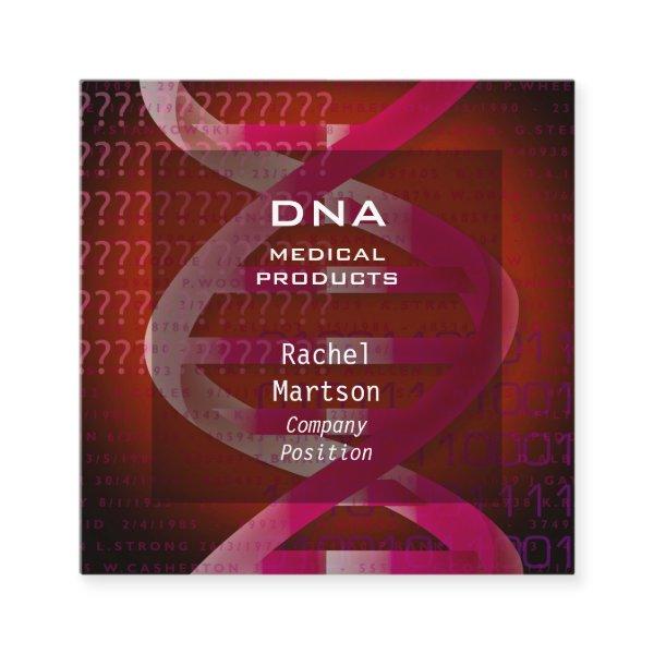 Medical Science Red DNA Modern Square