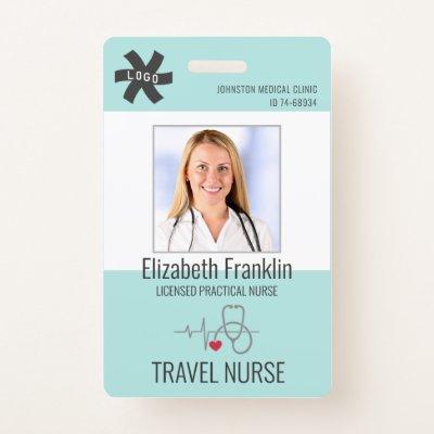 Medical Stethoscope Mint Green TRAVEL NURSE Badge