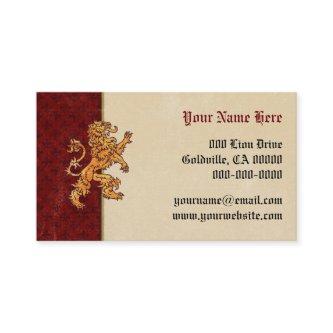 Medieval Gold Lion Red Fleur de Lis